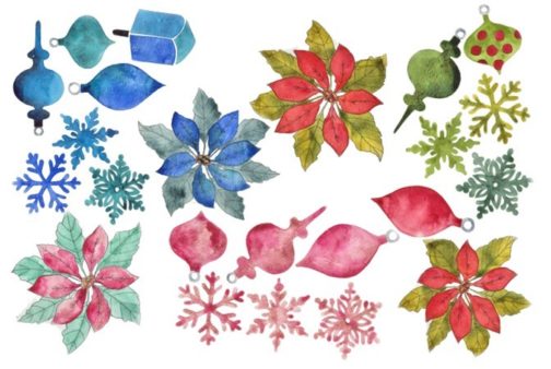 Roycycled Watercolor Christmas Decoupage Paper