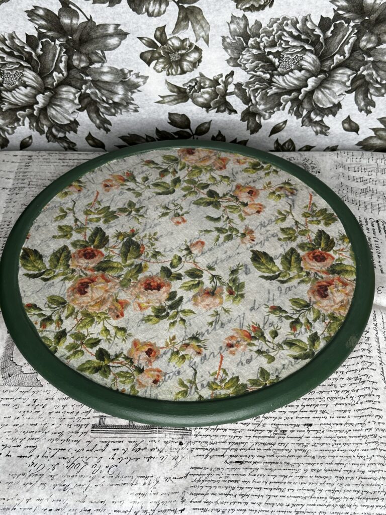 Decoupage lazy Susan using Roycycled Decoupage Paper