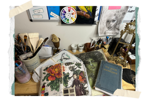Altered books in Royce's Studio